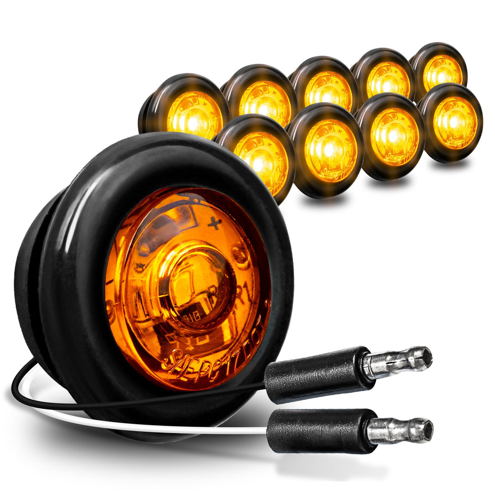 ONLINE LED STORE TRUE MODS amber marker light front view for improved trailer visibility
