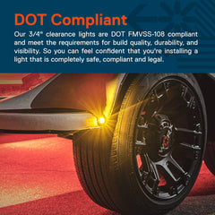 True Mods amber marker light, IP67 waterproof for harsh weather.