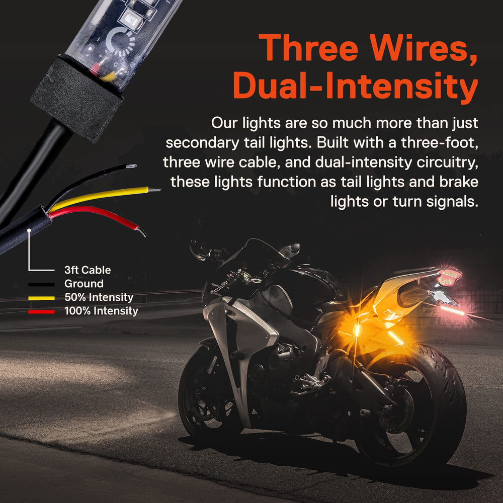 ONLINE LED STORE True Mods amber LED strip waterproof in rain for safer riding