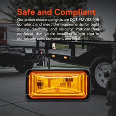 ONLINE LED STORE True Mods amber trailer marker light with black bezel, side view for improved visibility.