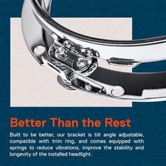 ONLINE LED STORE True Mods Chrome 7-inch headlight ring bracket with vibration-damping springs.