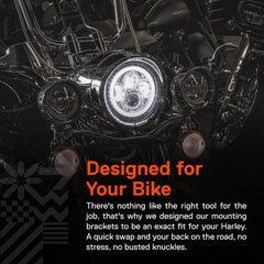 ONLINE LED STORE True Mods Chrome 7-inch ring bracket, two-color finish options.