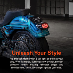 ONLINE LED STORE True Mods LED taillight with smoked lens enhances stealth styling.