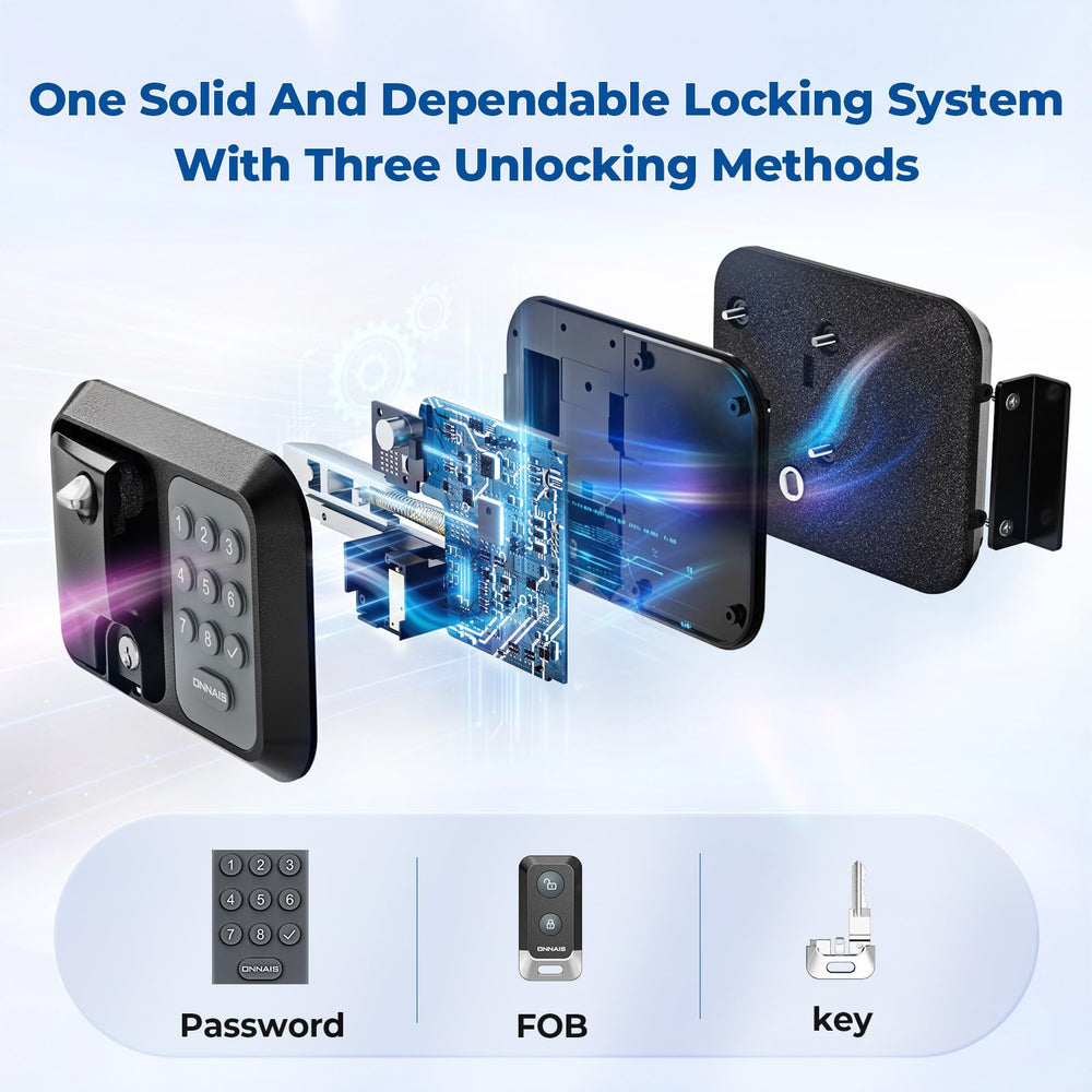 ONNAIS FOB range demonstrates unlock access up to 100 feet.