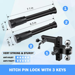 Onsski hitch shows 6-inch drop-rise for flexible height alignment.