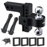 Onsski adjustable trailer hitch with 2-inch receiver, durable aluminum for heavy towing.