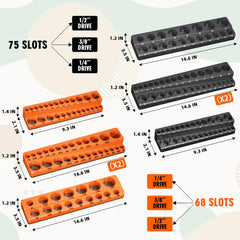 Onsski half-inch drive tray stores large sockets for heavy-duty tasks.