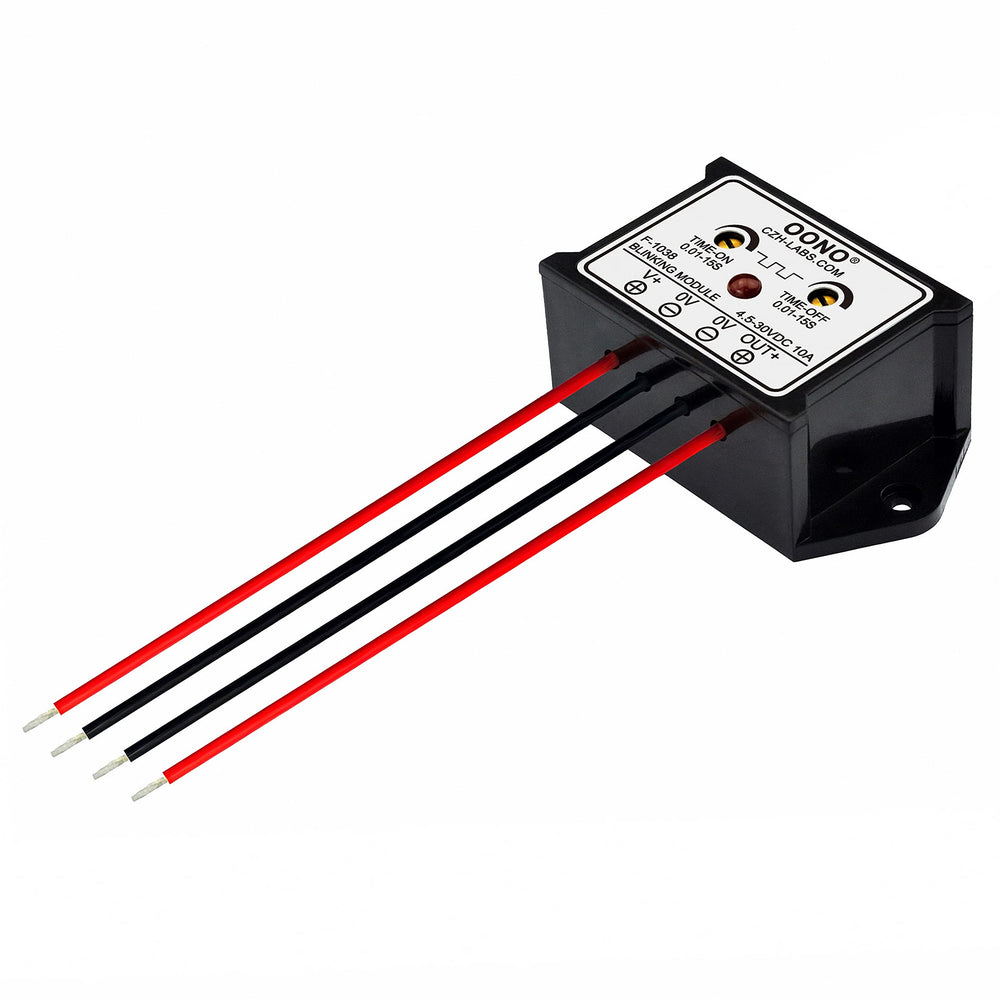 OONO DC flasher module mount holes facilitate secure panel installation.