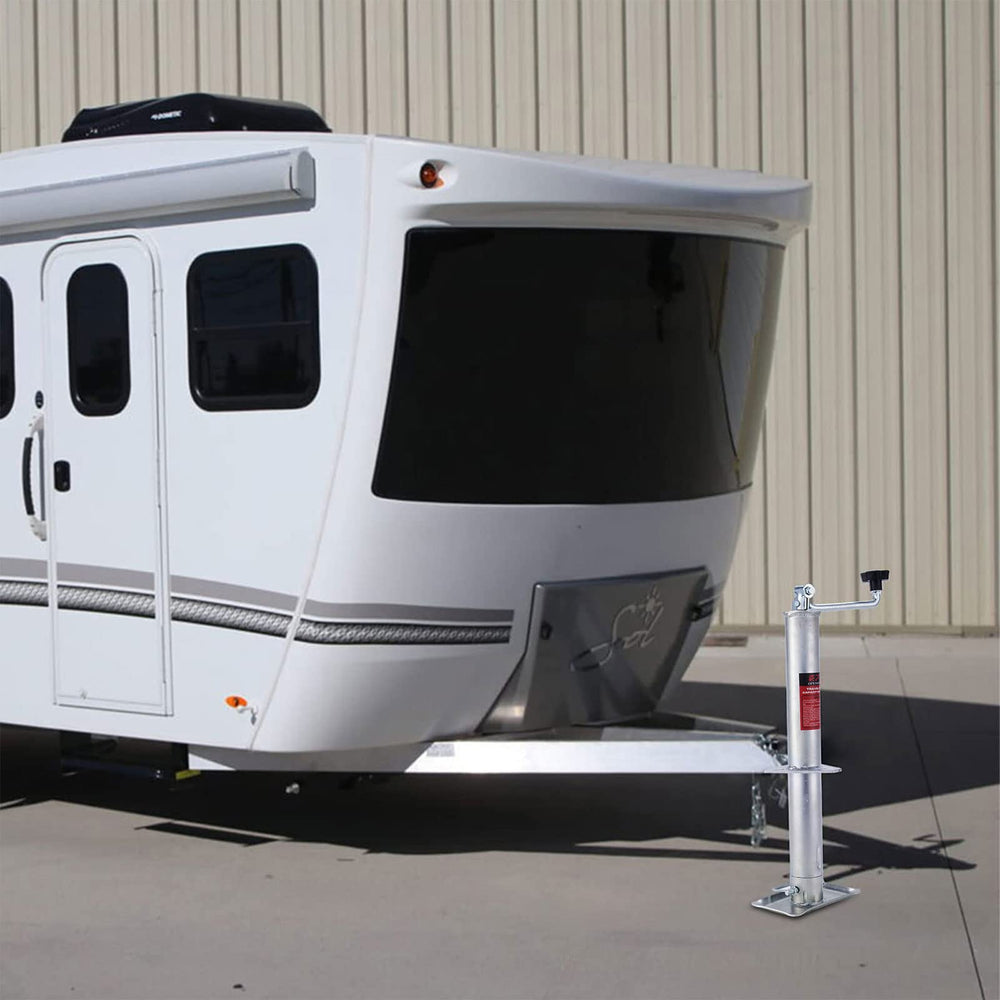 OPENROAD trailer jack with foot plate enables secure ground contact