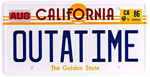 OPO 10 Delorean license plate set enhances retro wall display