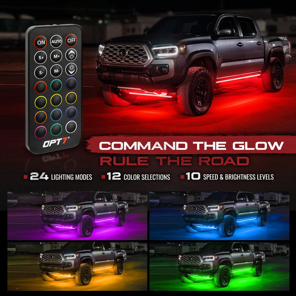Demo of 12 colors and 24 dynamic modes on the truck lights.