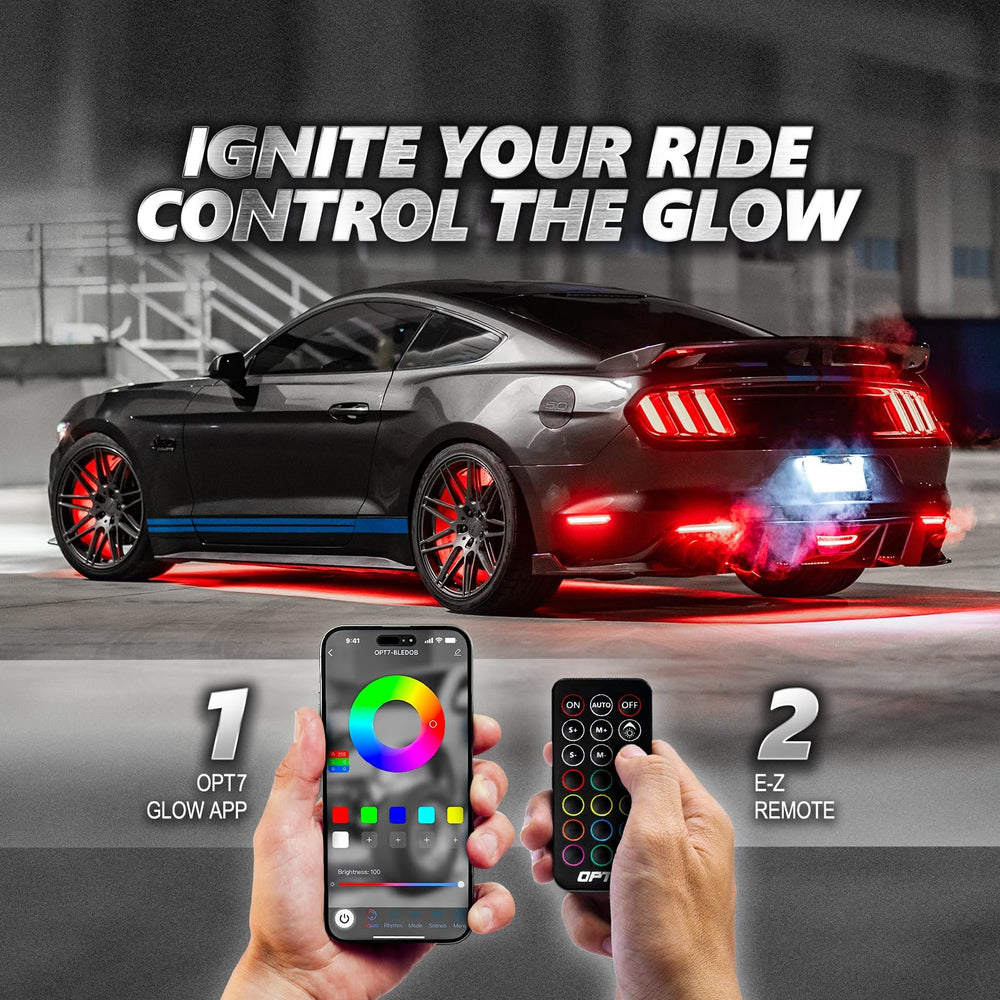 OPT7 Aura Pro handheld remote offers quick lighting changes from any seat.