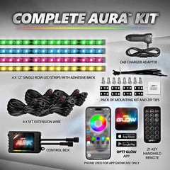 OPT7 Aura Pro universal-fit strip adapts to most vehicles.