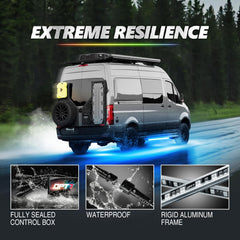 OPT7 Aura Pro IP67 waterproof LED bar withstands rain and dust.