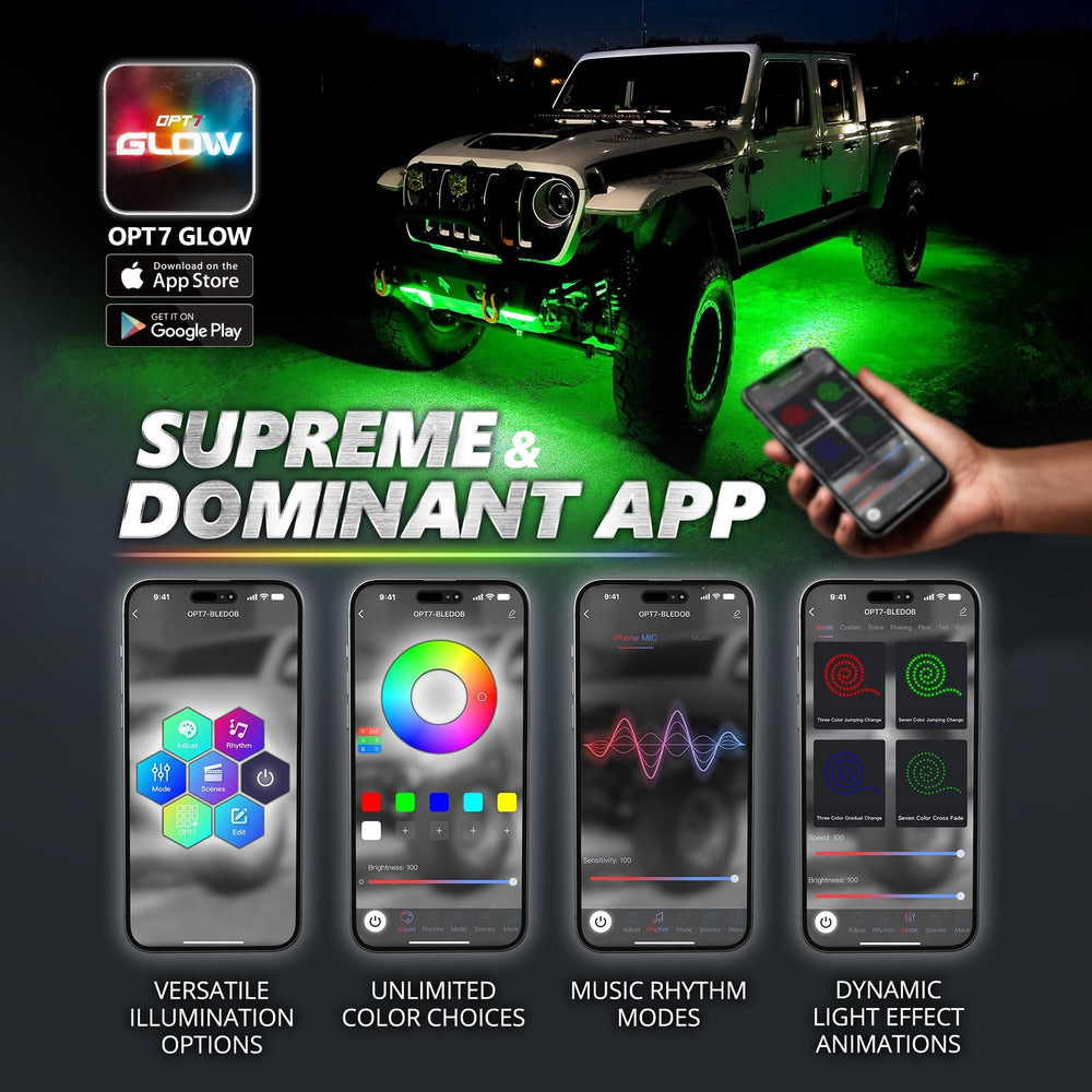 OPT7 Aura Pro remote control option for hands-free lighting control.