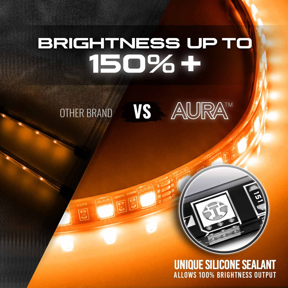 OPT7 Aura with Soundsync feature syncing colors to music for cabin vibes.