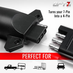 OPT7 compact 3.75-inch trailer adapter fits easily in a truck toolbox.