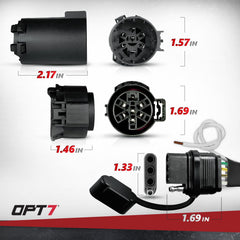 OPT7 Durable terminal and weatherproof cap guard against moisture and corrosion.
