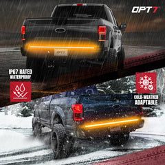 OPT7 Redline tailgate bar delivers bright visibility up to 30 feet.
