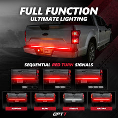 OPT7 Redline 60-Inch tailgate light bar easy installation with plug-and-play options