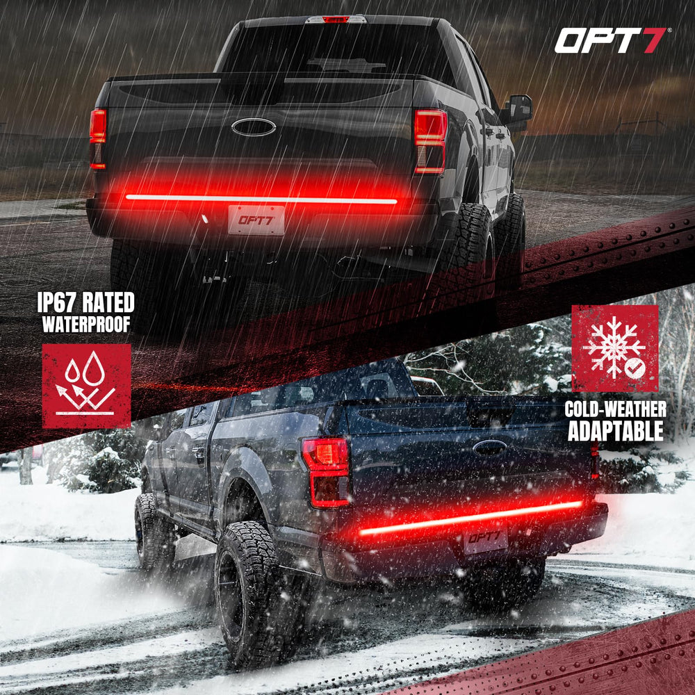 OPT7 Redline 60-Inch tailgate light bar magnet mount option simplifies mounting