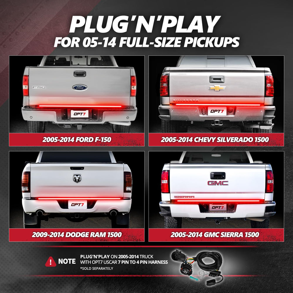 OPT7 Redline 60-Inch tailgate light bar white reverse light aids backing