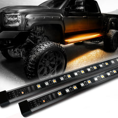 OPT7 Sidekick 78-inch running board lights illuminate the curb side for safer entry.