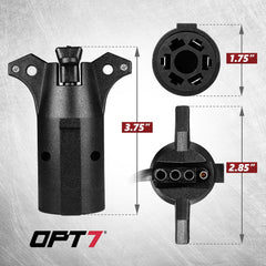 OPT7 weatherproof prongs resist rust for durable trailer connectivity