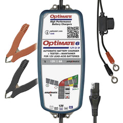 OptiMate 6-ampmatic front view showing automatic AGM charging.