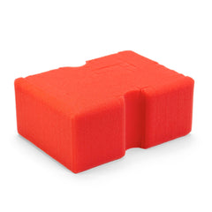 Optimum Big Red Sponge crosscut dirt channels trap grime safely.
