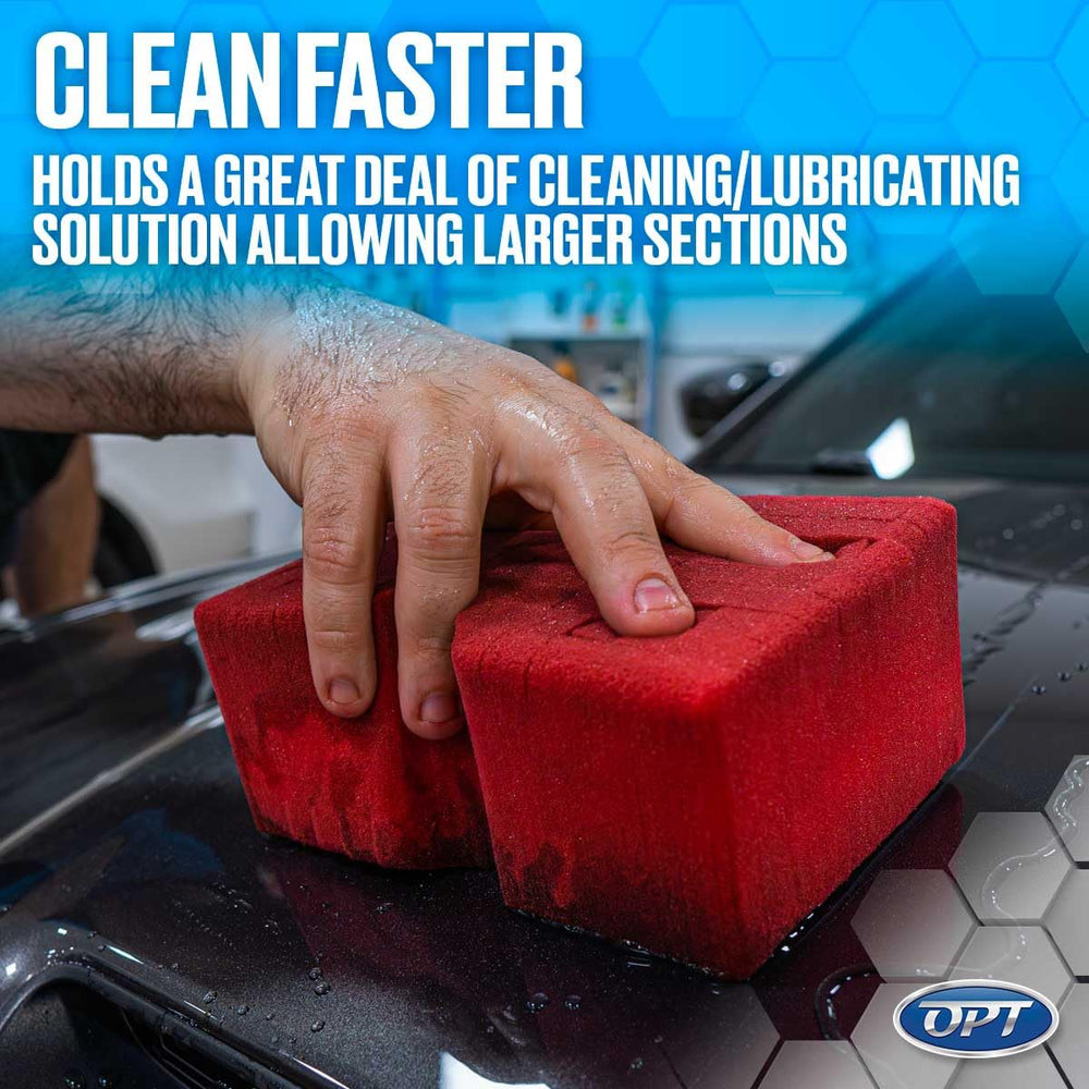 Optimum Big Red Sponge made in USA for durable detailing.