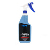 Optimum Hyper Polish sprayable bottle demonstrates easy spray application for a quick, professional gloss.