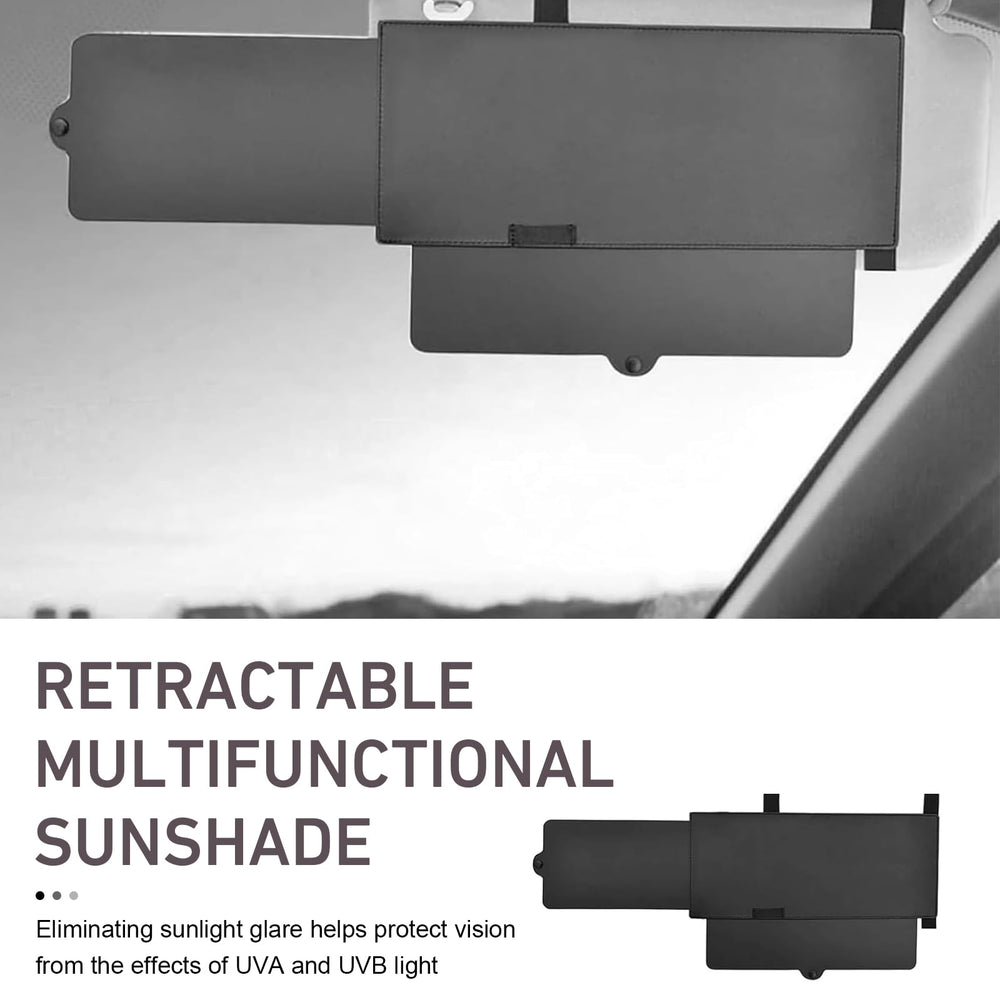 Opuweiy visor extender mounts quickly without tools for universal vehicle compatibility.