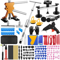 Oranqran 161Pcs car dent puller kit bridge puller on metal panel for DIY repair