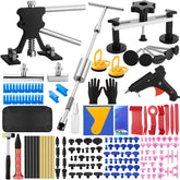 Oranqran car dent puller kit with bridge puller for medium dents on car doors.