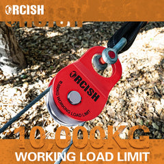 ORCISH snatch block in use during vehicle recovery around obstacles.