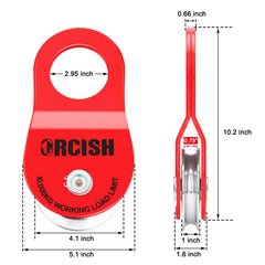 Close view of ORCISH snatch block steel body highlighting rugged durability.