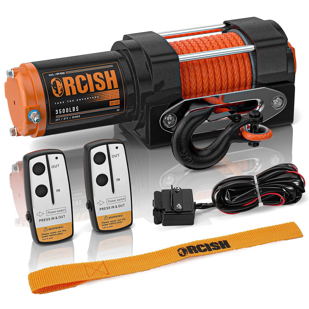 ORCISH 3500lb winch motor with high torque for rugged ATV recovery