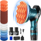 Orgpek cordless buffer polisher in use for cord-free car detailing