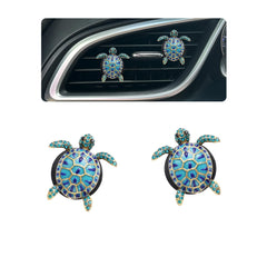 Oriesse sea turtle vent clip with blue rhinestones adds coastal elegance to your car