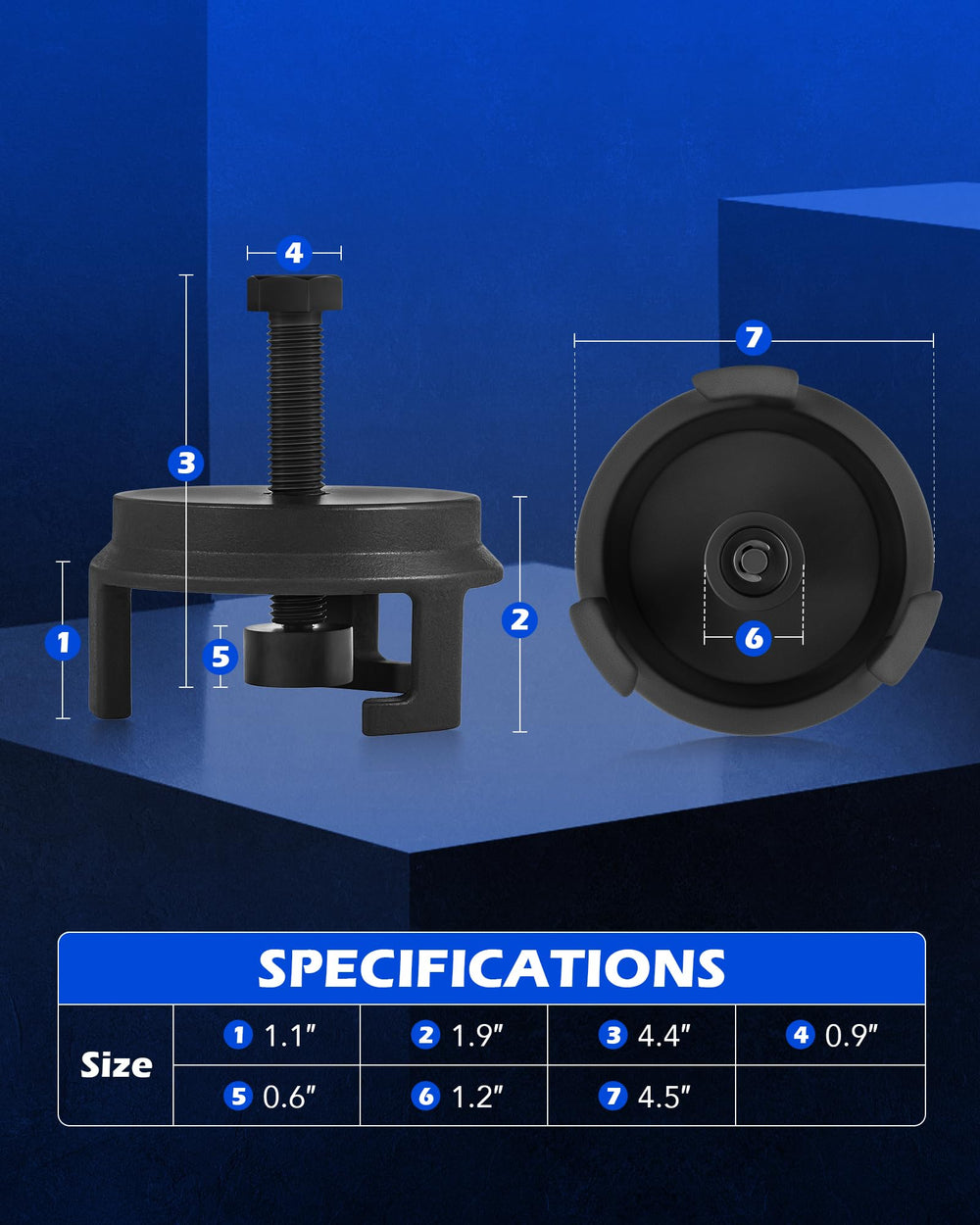 Three jaw clamp design securely grips balancers to prevent slip.