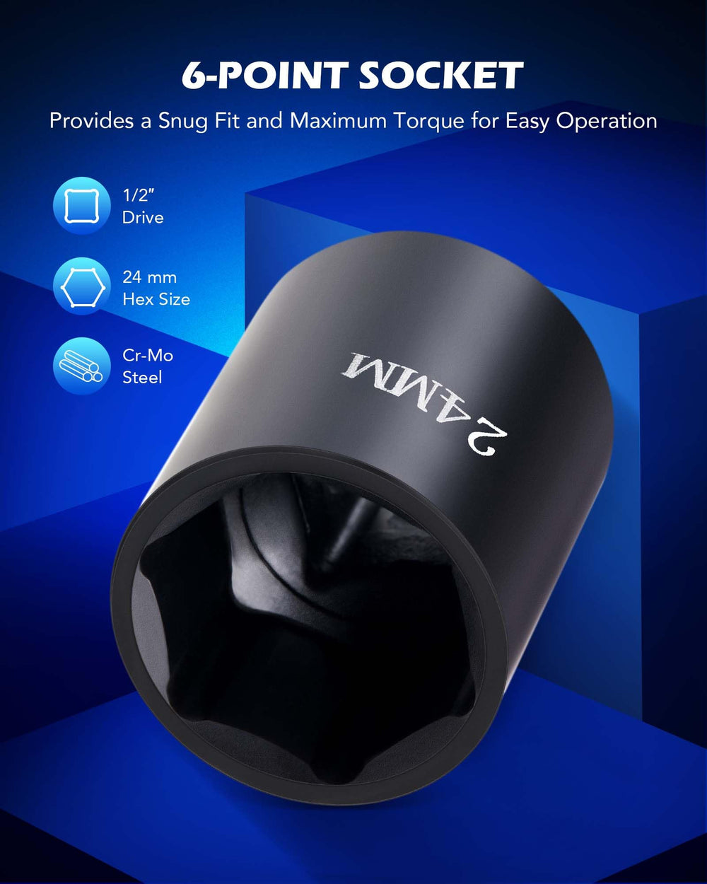 Durable black oxide coating resists corrosion during heavy use.