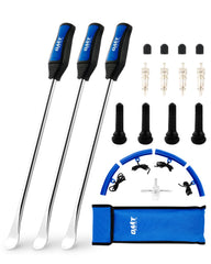 Orion Motor Tech 14.5-inch tire spoons in use for motorcycle tire removal