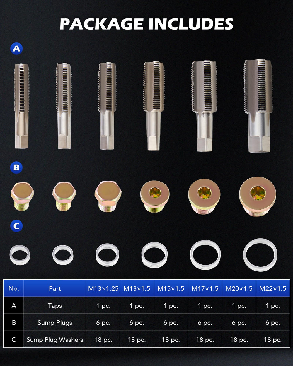 Orion Motor Tech M15 tap ready for rethreading oil pan threads in metal