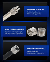 Orion Motor Tech size guide for common SAE and metric threads.