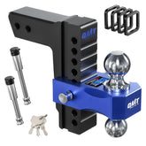 Orion Motor Tech adjustable trailer hitch fits a 2.5in receiver for versatile towing on heavy loads.