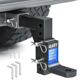 Orion Motor Tech adjustable trailer hitch ball mount with 8-position height for versatile towing on 2-inch receivers