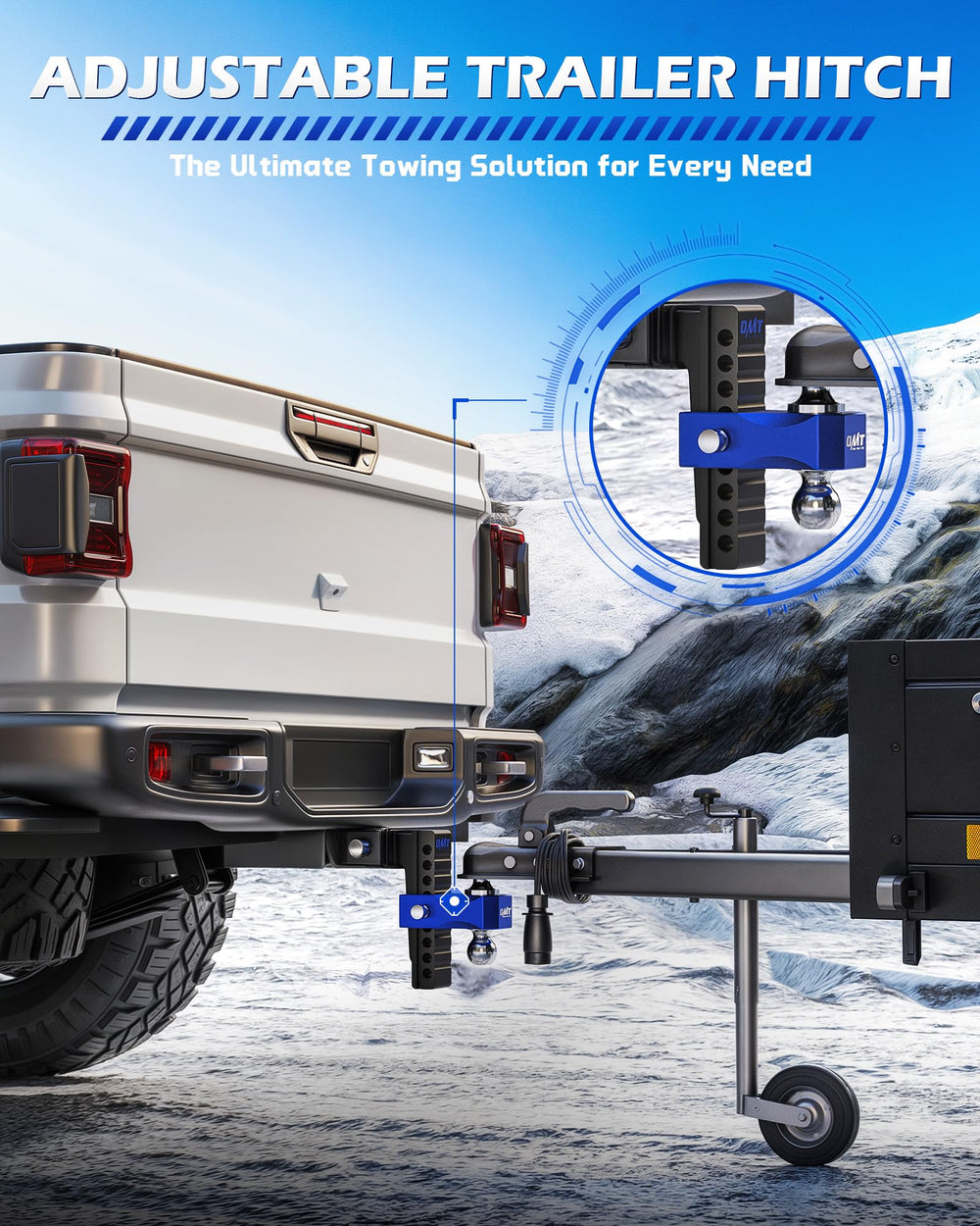 Orion Motor Tech aluminum drop hitch highlights lightweight strength for heavy loads