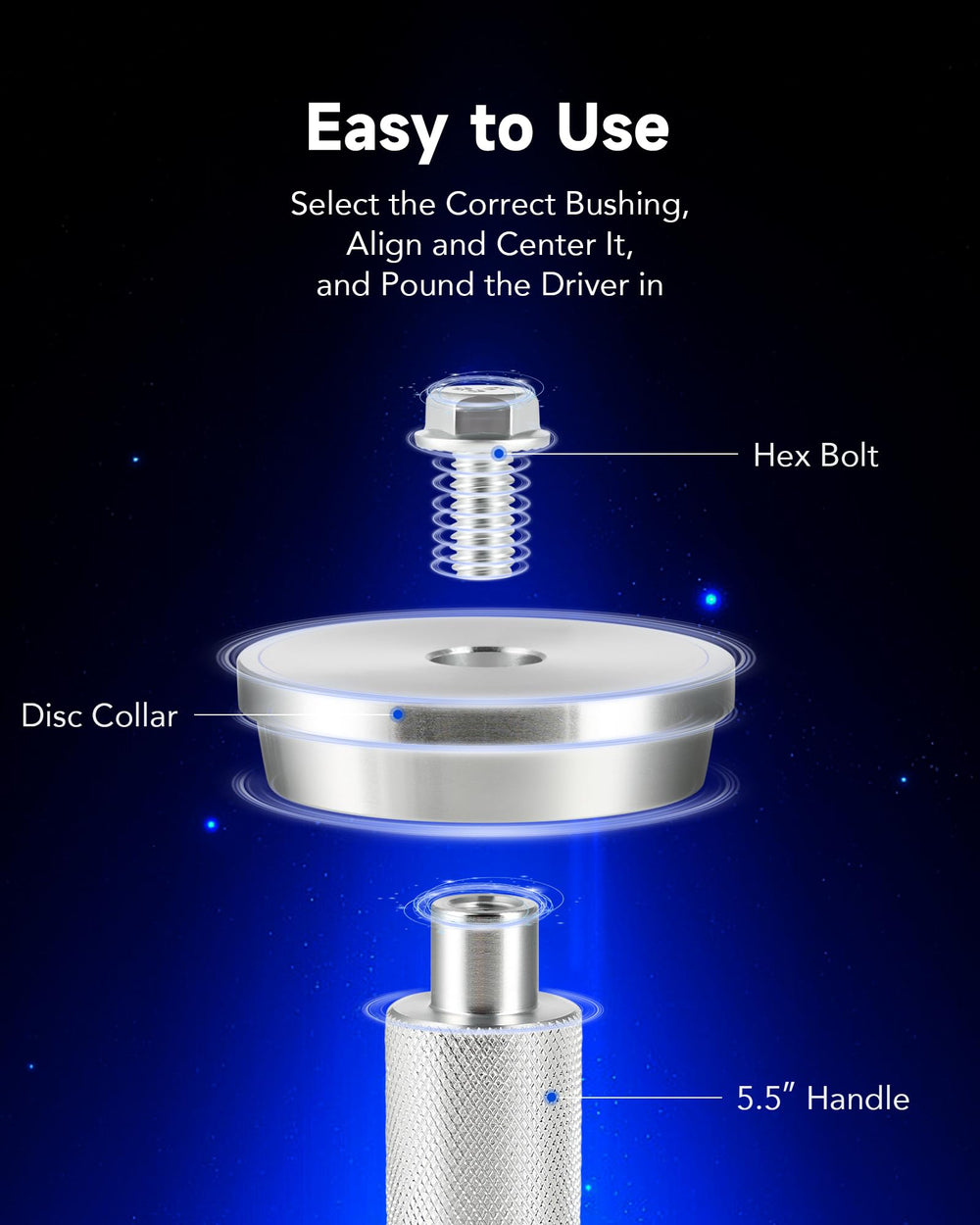 Orion Motor Tech adjustable puller heads fit tight spaces for smooth operation.
