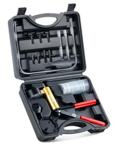 Orion Motor Tech brake bleeder kit front view shows durable aluminum pump.